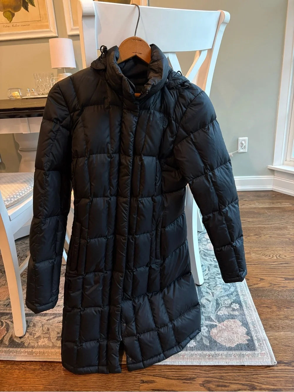 The North Face Black Quilted Long Puffer Jacket - woman’s XS